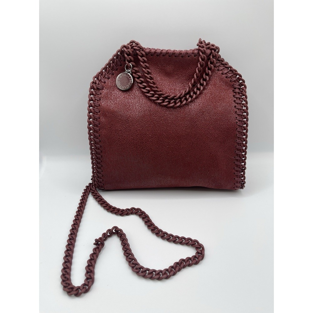 STELLA McCARTNEY Falabella Tiny Tote Bag Maroon‎ EUC 391698 WP0455 Excellent